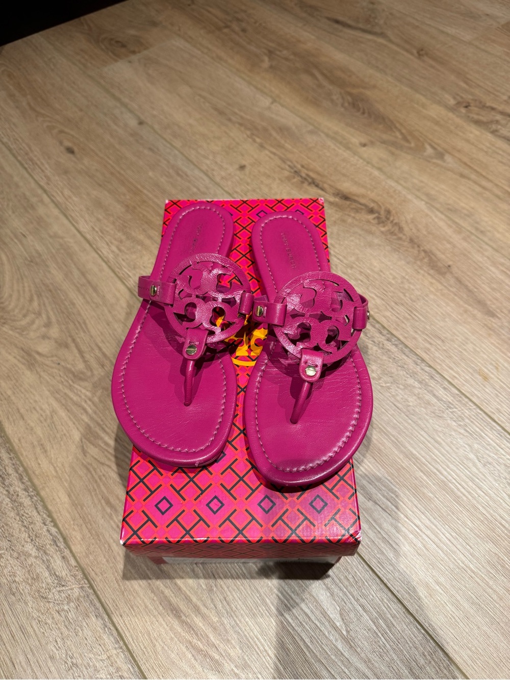 Tory Burch Miller Sandals in Fuchsia - Picture 5 of 9